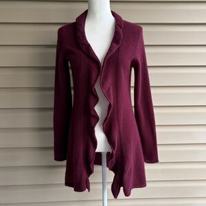 Cynthia Rowley• 100% Cashmere Open Ruffle Cardigan - Size Medium